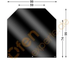 Bodenplatte, Sechseck 99 X 99 Cm, Mattschwarz, Gussgrau Zweiseitig Emailliert