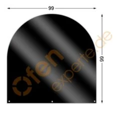 Bodenplatte, Rundbogen 99 X 99 Cm, Mattschwarz, Gussgrau Zweiseitig Emailliert