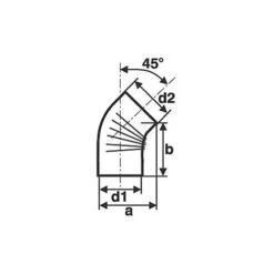Bogen, Gerippt, 45°, Ohne Reinigungs-Öffnung, Gebläut, ø 130 Mm