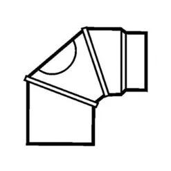 Bogen, Drehbar, 0° - 90°, 3-teilig, Mit Reinigungs-Öffnung, Gebläut, ø 130 Mm