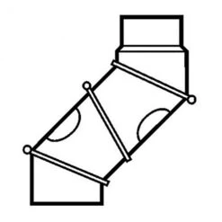 Multibogen, Drehbar 0 - 90°, 2 Reinigungsöffnungen, 4-teilig, ø 150 Mm