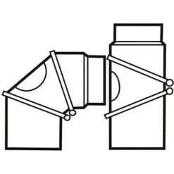 Bogen, Drehbar 0 - 90 °, Mit Reinigungsöffnung, 3-teilig, ø 200 Mm