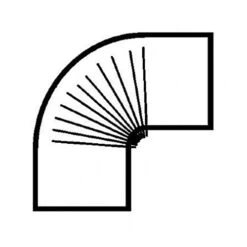 Ofenrohr, Bogen, Gerippt, 90°, Ohne Reinigungs-Öffnung, ø 130 Mm