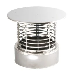 Schornstein, Regenhut Mit Funkenschutzgitter, Edelstahl, ø 130 Mm (190 Mm)