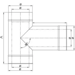 Feuerungsanschluss 90°, Abgang 300 Mm Lang, Auf MKD ø 200 Mm (260 Mm) -Ofen Experte Verkäufe afts90 lang 450 1280x1280 6