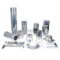 Schornstein-Bausatz, Edelstahl, Doppelwandig, 10,00 Meter Auf Standfuß