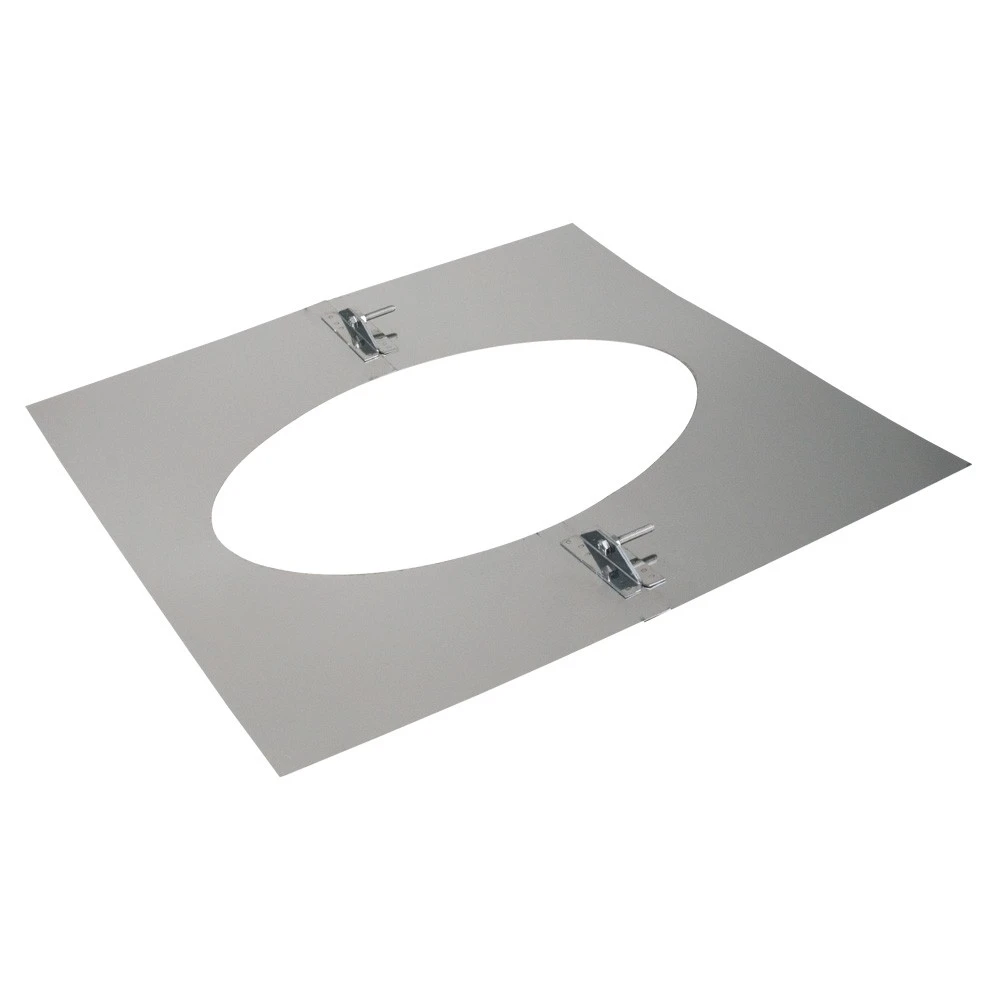 Deckenblende 2-teilig, 500 X 500 Mm, 35° - 50°, Edelstahl, ø 150 Mm (210 Mm) 1 Deckenblende 2-teilig, 500 X 500 Mm, 35° - 50°, Edelstahl, ø 150 Mm (210 Mm)