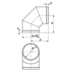 Schornstein, Bogen 90°, Edelstahl Doppelwandig, ø 180 Mm (240 Mm) -Ofen Experte Verkäufe bgt90de 450 1280x1280 3