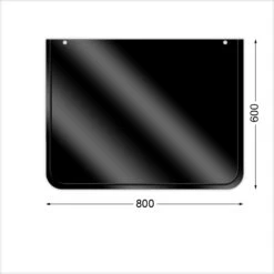 Ofenblech, 600 X 800 Mm, Schwarz Emailliert, 3-seitig Gesickt