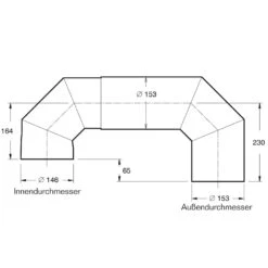 Buderus Abgas-Doppelbogen Mit Tür, ø 146 Mm, Vertikale (oben) Kuppel-Anordnung Für Kachelofeneinsätz