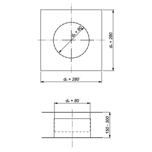 Schornstein, Deckendurchführung, Edelstahl, ø 130 Mm (210 Mm) 3 Schornstein, Deckendurchführung, Edelstahl, ø 130 Mm (210 Mm) – Bild 3