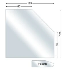 Funkenschutzplatte, Glasbodenplatte Mit Facette, Fünfeck, 6 Mm Stark, 125 X 125 Cm