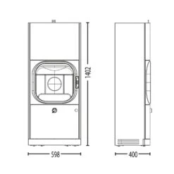 Kaminofen AUSTROFLAMM Kylie Xtra -Ofen Experte Verkäufe kaminofen austroflamm kylie skizze1 1280x1280
