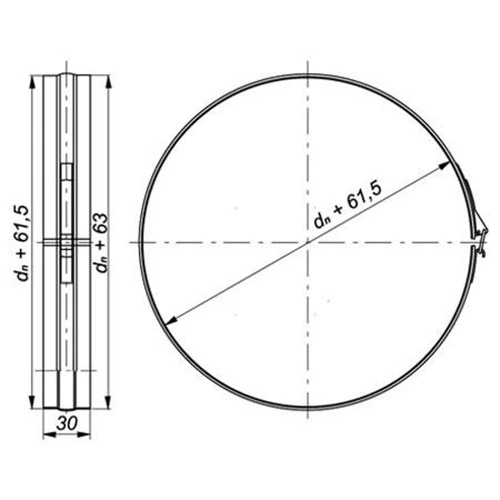 Schornstein, Klemmband, Edelstahl, ø 100 Mm (160 Mm) 3 Schornstein, Klemmband, Edelstahl, ø 100 Mm (160 Mm) – Bild 3