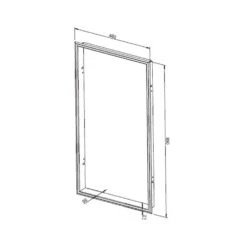 Leda Turma Frontrahmen Für Frontplattenset, Edelstahl, 480 X 890 Mm