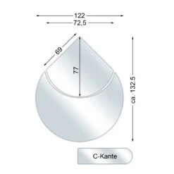 Funkenschutzplatte, Glasbodenplatte 2-teilig Mit C-Kante, 6 Mm Stark, Modell III