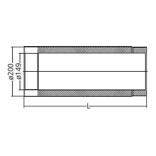 Ofenrohr, Doppelwandig Gedämmt, System Primus, 150/500 Mm 4 Ofenrohr, Doppelwandig Gedämmt, System Primus, 150/500 Mm – Bild 4