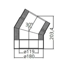 Ofenrohr-Bogen 30°, Doppelwandig Mit Dämmung, System Primus, 120 Mm -Ofen Experte Verkäufe moeck masse 30 120 500px 1280x1280