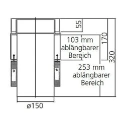 Anschlussstück An Ofenstutzen, Außenrohr Kürzbar, System Primus, 150 Mm -Ofen Experte Verkäufe moeck masse anschluss aussen 150 500px 1280x1280