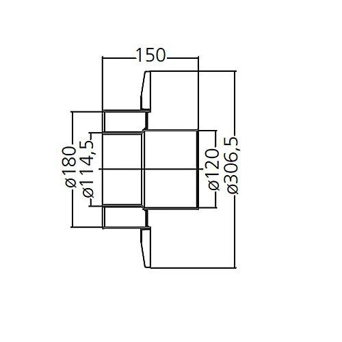 Anschlussstück Mit Rosette Für Doppelwandige Rauchrohre, System Primus, 120 Mm 4 Anschlussstück Mit Rosette Für Doppelwandige Rauchrohre, System Primus, 120 Mm – Bild 4