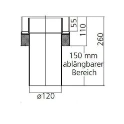 Anschlussstück An Ofenstutzen, Innenrohr Kürzbar, Doppelwandiges Ofenrohr, System Primus, 120 Mm -Ofen Experte Verkäufe moeck masse anschlussstueck innen 120 500px 1280x1280