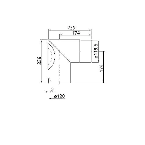 Kaminrohrbogen, Ofenrohrbogen, Ofenrohr, 90°, Mit Versenkter Tür, ø 120 Mm 3 Kaminrohrbogen, Ofenrohrbogen, Ofenrohr, 90°, Mit Versenkter Tür, ø 120 Mm – Bild 3