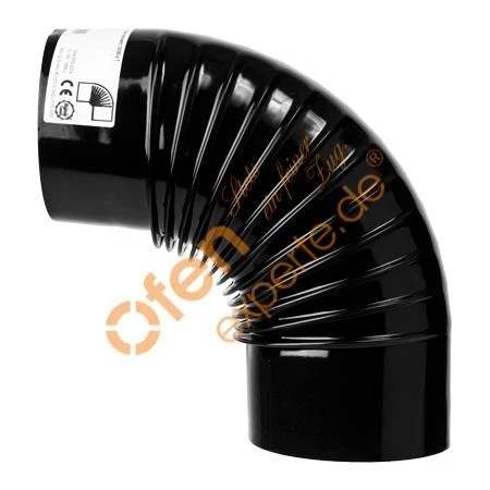 Ofenrohr, Bogen, Gerippt, 90°, Emailliert, ø 120 Mm 2 Ofenrohr, Bogen, Gerippt, 90°, Emailliert, ø 120 Mm – Bild 2