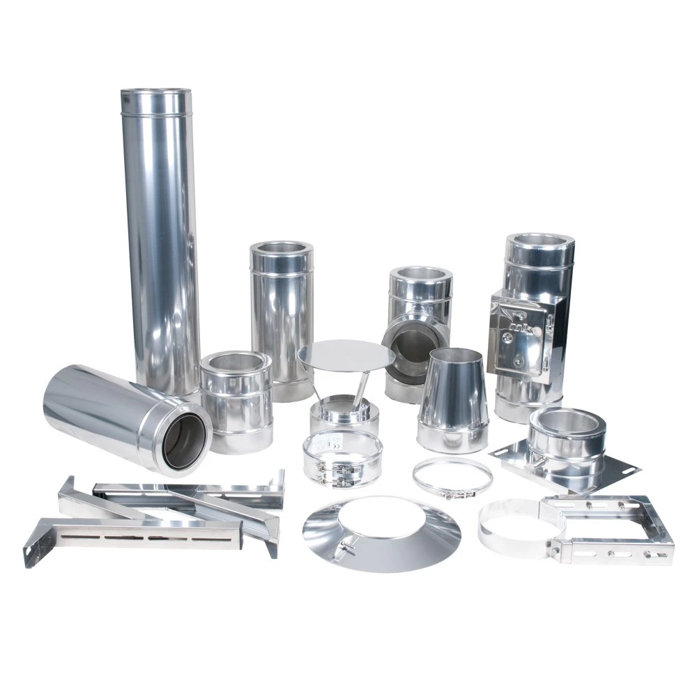 Schornstein-Bausatz, Edelstahl, Doppelwandig, 5,80 Meter Auf Standfuß 1 Schornstein-Bausatz, Edelstahl, Doppelwandig, 5,80 Meter Auf Standfuß