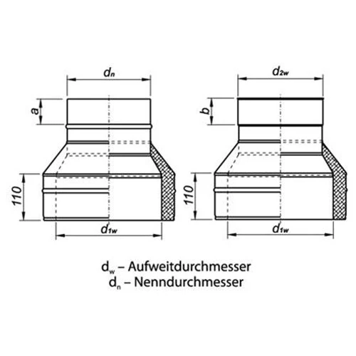 Schornstein, Übergang MKD 120 Mm (180 Mm) - MKS 120 Mm Aufgeweitet 3 Schornstein, Übergang MKD 120 Mm (180 Mm) - MKS 120 Mm Aufgeweitet – Bild 3