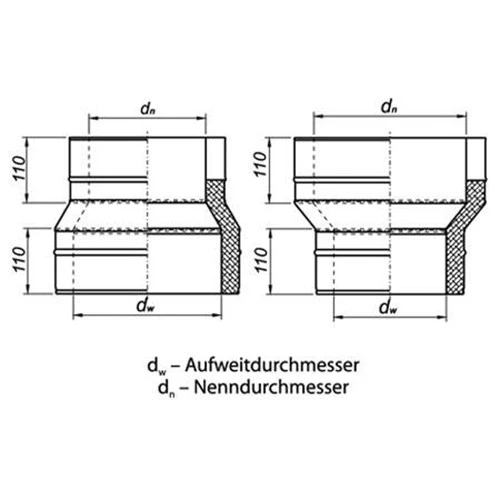 Schornstein, Reduzierung MKD 180 Mm (240 Mm) - MKS 160 Mm 3 Schornstein, Reduzierung MKD 180 Mm (240 Mm) - MKS 160 Mm – Bild 3