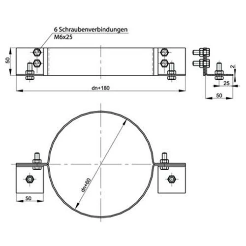 Schornstein, Auflageschelle, Edelstahl, ø 160 Mm (220 Mm) 3 Schornstein, Auflageschelle, Edelstahl, ø 160 Mm (220 Mm) – Bild 3