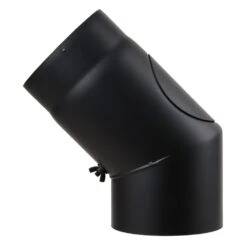 Ofenrohr, Rauchrohr, Bogen, Verschliffen, Senotherm, 45°, Mit Tür, ø 130 Mm