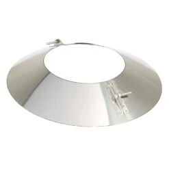 Schornstein, Wandblende Oval 2-teilig 15°, Edelstahl, ø 160 Mm (220 Mm)