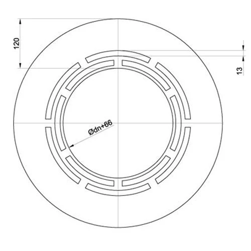 Deckenblende Mit Hinterlüftung, 0°, Edelstahl, Für ø 150 Mm (210 Mm) 3 Deckenblende Mit Hinterlüftung, 0°, Edelstahl, Für ø 150 Mm (210 Mm) – Bild 3