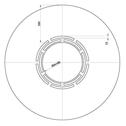 Deckenblende Mit Hinterlüftung (Breite 250 Mm), Edelstahl, ø 113 Mm (173 Mm) 3 Deckenblende Mit Hinterlüftung (Breite 250 Mm), Edelstahl, ø 113 Mm (173 Mm) – Bild 3