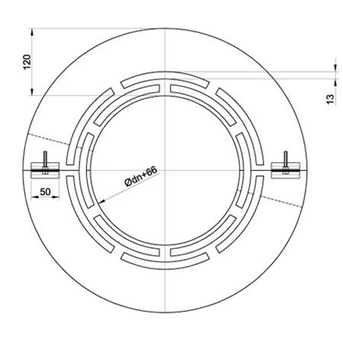 Deckenblende Zweiteilig Mit Hinterlüftung (Breite 120 Mm), Edelstahl, ø 225 Mm 3 Deckenblende Zweiteilig Mit Hinterlüftung (Breite 120 Mm), Edelstahl, ø 225 Mm – Bild 3